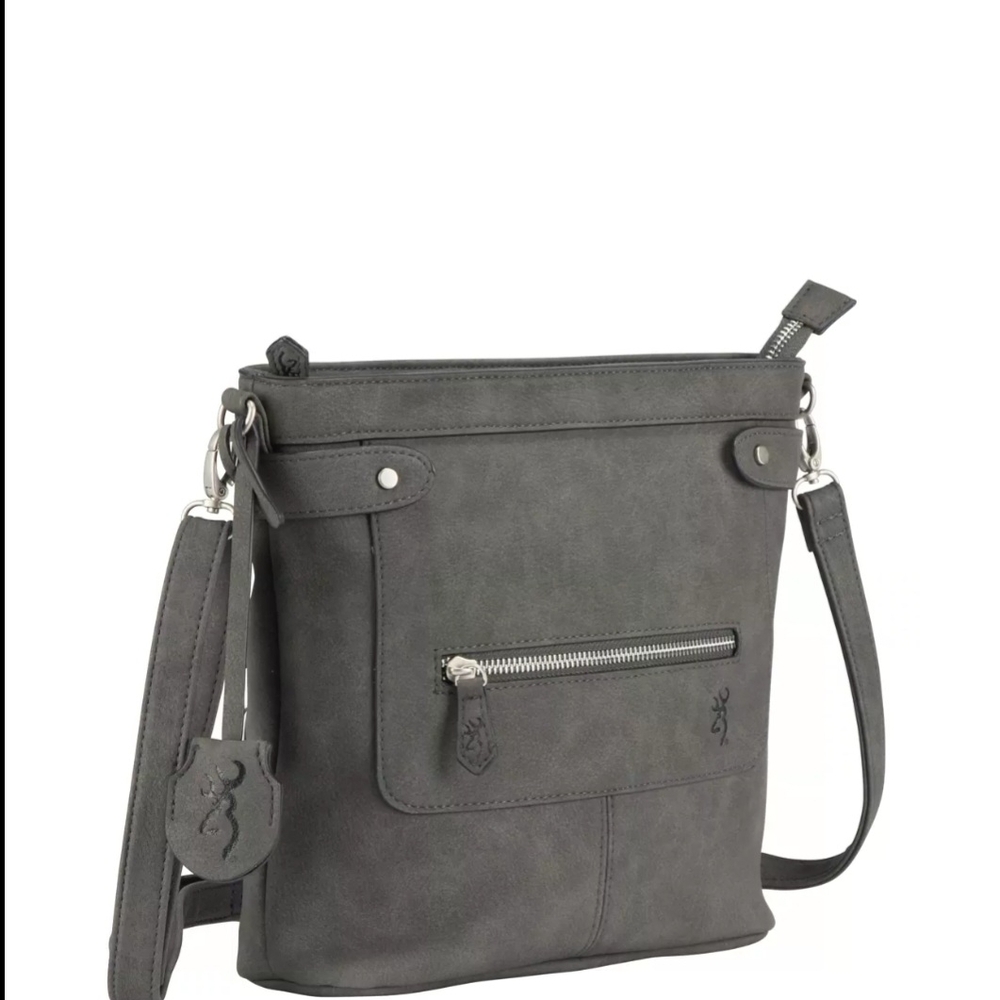 Browning Gray Crossbody Bag with Zipper